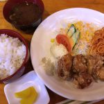 リトルピッグ清洲店の唐揚げ定食セット @清洲