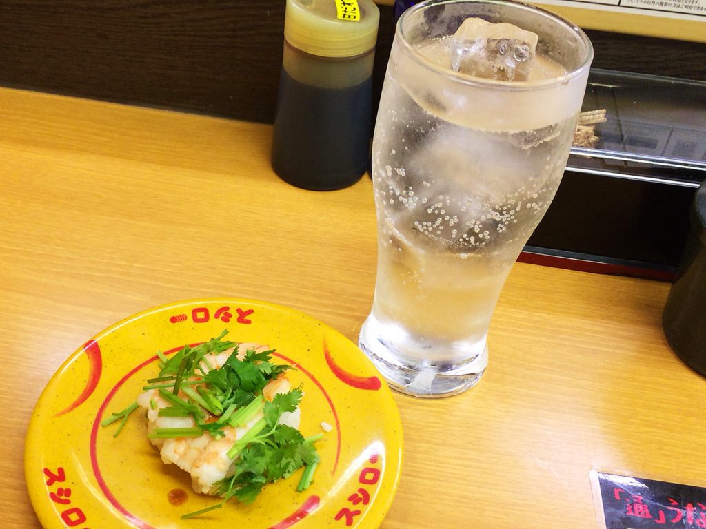 「スシロー清須古城店」のレモンサワーとお寿司いろいろ @西枇杷島